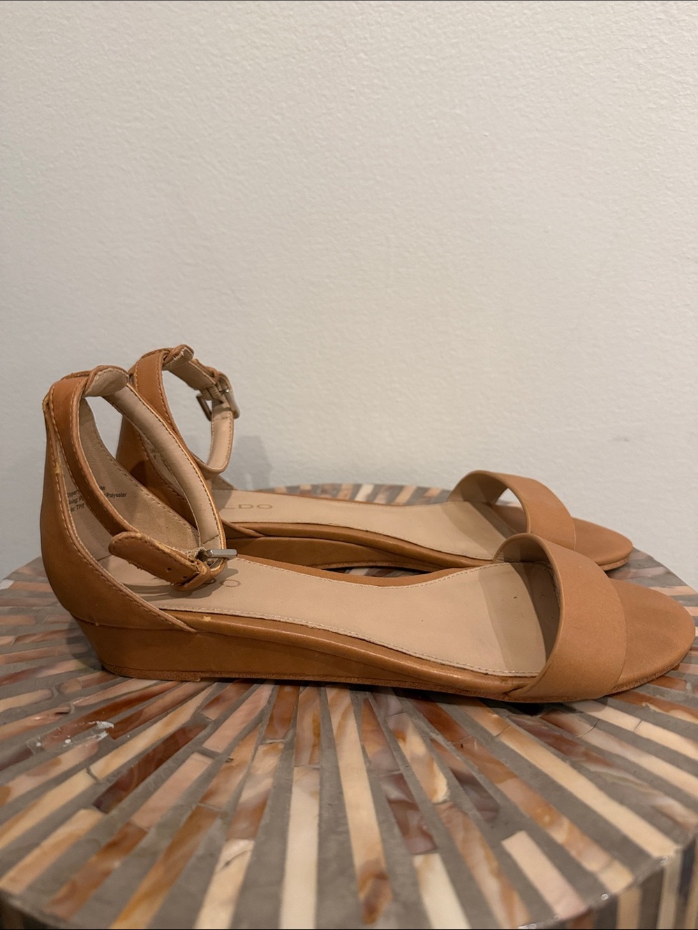 Aldo Tan Ankle-Strap Wedge Sandals
